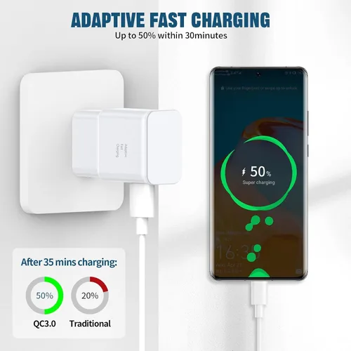 Miniatura 2 de Cargador tipo C Samsung de carga rápida, paquete de 2 bloques de carga rápida de pared con cable USB a tipo C de 6 pies para Samsung Galaxy S10 9 8