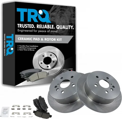 Miniatura 127 de TRQ Kit de rotor de freno trasero y pastillas de cerámica Posi premium compatible con camioneta Chevy GMC