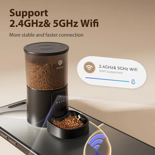 Miniatura 5 de PETULTRA Comedero automático para gatos con cámara: alimentador automático para mascotas WiFi 5G Alimentación cronometrada precisa con video HD