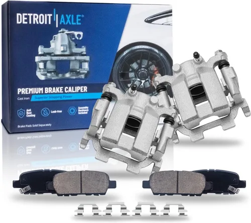 Miniatura 41 de Detroit Axle - Kit de freno trasero para Honda Civic CRX Prelude Acura Integra Rotores de freno perforados y ranurados Pastillas de freno