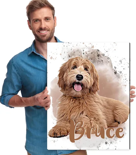 Miniatura 18 de Artsadd Impresión conmemorativa personalizada de retrato de mascotas, regalos artísticos hechos en Estados Unidos, lienzo de memoria personalizado