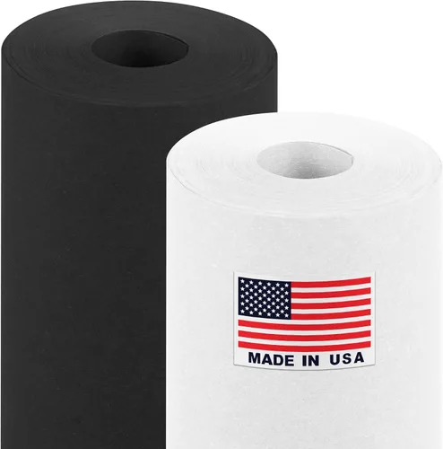 Miniatura 8 de Juego de rollos de papel kraft blanco y negro de 12 x 1200 pulgadas (100 pies), grosor de 45 libras, fabricado en los Estados Unidos, ideal