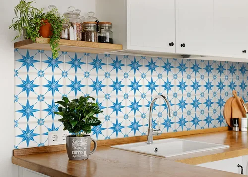 Miniatura 8 de Adhesivos para azulejos Mi Alma, 24 unidades, Talavera, plantillas de pared, calcomanías para despegar y pegar, fácil aplicación, ideal para baño