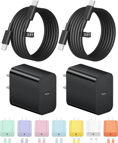 Cargador de carga rápida USB C de 3 pies para iPhone 17, 16, 15, carga rápida, paquete de 2 unidades para iPhone 17/17 Plus/17 Pro/17 Pro Max/iPhone