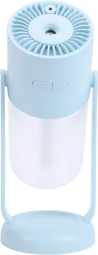 Mini humidificador, silencioso, portátil, pequeño humidificador USB con luz de 7 colores para automóvil, hogar, escritorio, oficina, 8.8 fl oz (azul)
