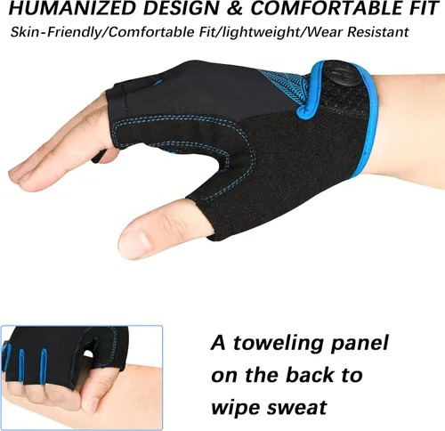 Miniatura 4 de MOREOK Cycling Gloves Bike Gloves for MenWomen-5MM Gel Pad Half Finger Bicycle Biking Gloves for CyclingWeight LiftingGymMotorcycleRowingOutdoor