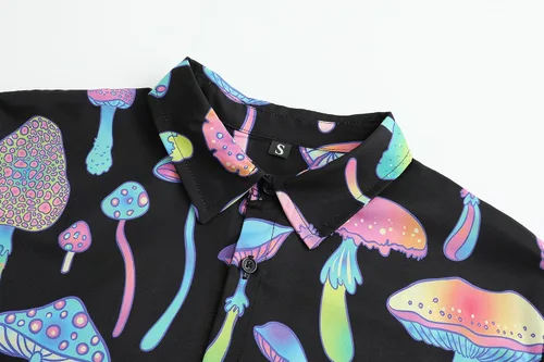 Miniatura 6 de PATSINFOS ropa de festival para hombre, trajes de festival para hombres, trajes rave para hombres, camisa hawaiana de hongos para hombres, 01