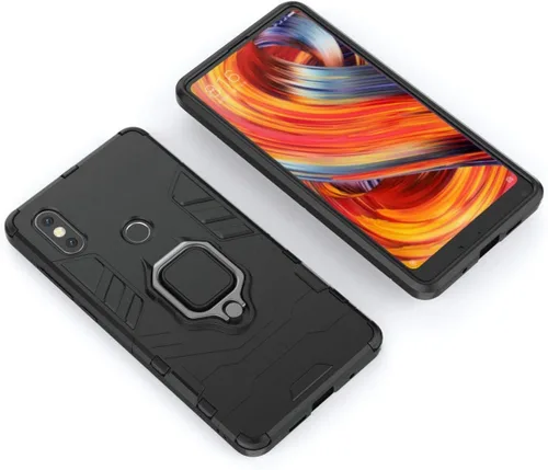 Miniatura 3 de LuluMain Compatible con funda Xiaomi Mi Mix 2S, soporte de anillo de metal, a prueba de golpes, carcasa de parachoques duro