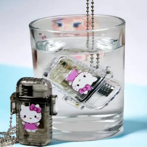 Miniatura 3 de NIVEK Kulomi - Encendedor transparente impermeable con cadena KT Cat Melody KT (Kulomi Maid)