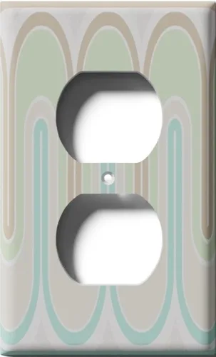 Miniatura 5 de Placa decorativa para cubierta para interruptor de luz, ondas retro verdes, placa de pared de palanca individual Single Toggle