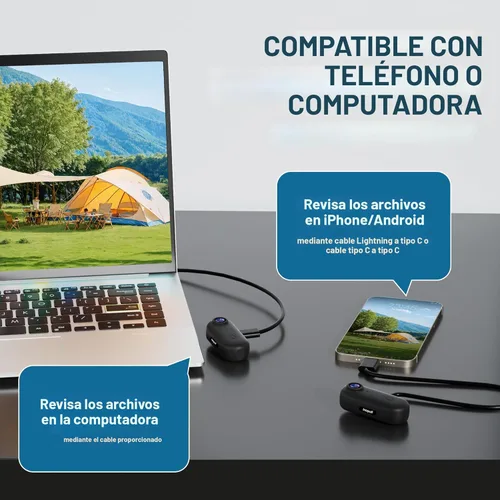 Miniatura 7 de Cámara de acción mini 4K de 128GB Thumb POV, cámara de video portátil para el cuerpo, grabadora de video portátil con IPX7 impermeable para buceo