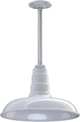 Miniatura 65 de Steel Lighting Co. Malibu - Lámpara colgante Montaje en techo Domo de 14 pulgadas vástago de 12 pulgadas Estilo de granja de acero Rojo