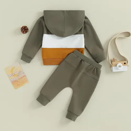 Miniatura 41 de Conjunto de ropa de otoño e invierno para bebé y niño, sudadera larga con capucha y pantalones para niños pequeños, 6, 12, 18, 24 meses, 2T