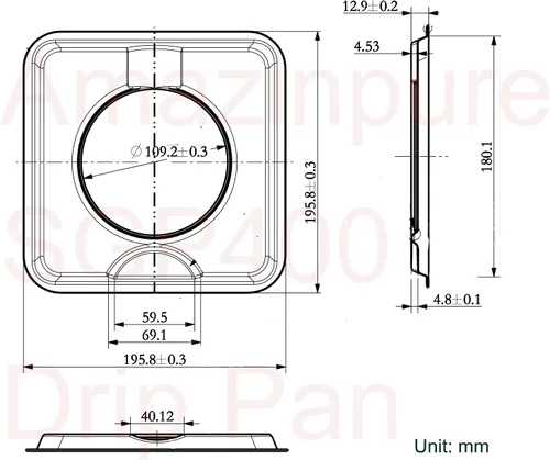 Miniatura 3 de SGP-400 Paquete de 4 Reemplazo Cuadrado Cromado de 7.75" x 7.75" para Bandeja de Goteo de Estufa de Gas Reemplaza 786333 PS11744751 WP786333