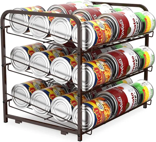Miniatura 7 de Vrisa Organizador de latas apilable para almacenamiento de alimentos, organizador de latas para despensa, encimera, con capacidad para hasta 72