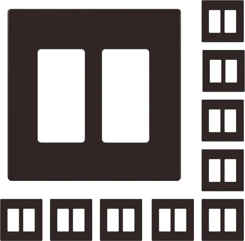Miniatura 14 de ENERLITES Placas Decorativas de Pared sin Tornillos Cubiertas de Tomacorrientes Seguras para Niños, Tamaño 2-Gang 4.68" H x 4.73" L, Policarbonato