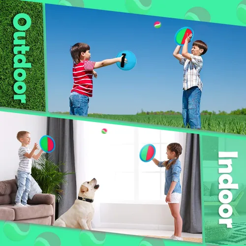 Miniatura 5 de Charniol Juguetes para niños, juego de lanzar y atrapar, juego de playa, juegos deportivos de pelota al aire libre, juguetes de nailon para niños
