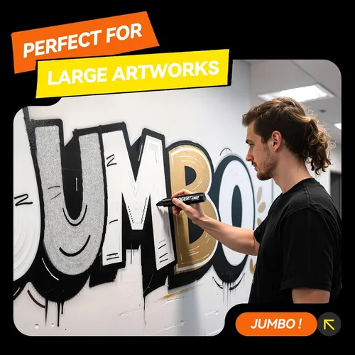 Miniatura 4 de Coogert 3 marcadores de póster gigantes negros, marcadores de graffiti acrílico permanente de 0.59 pulgadas de grosor, marcador de pintura de punta