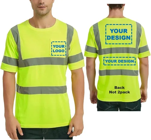 Miniatura 24 de BeautyWill Camisa de seguridad con logotipo personalizado Hi Vis Class2 Camisa reflectante de alta visibilidad con bolsillo Camisa de trabajo