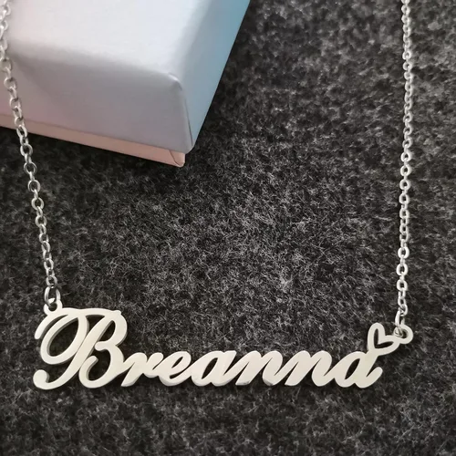 Miniatura 2 de RONKAHSHOW Collar con nombre personalizado collar con nombre de corazón para mujer el mejor regalo para niña cumpleaños día de la madre Navidad boda