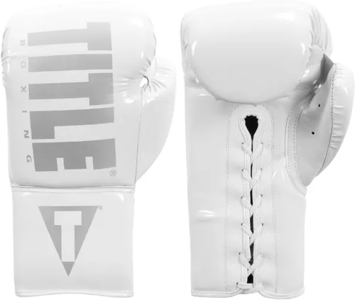 TITLE Boxing Inferno Intensity Guantes de Entrenamiento con Cordones - MMA, Kickboxing, Saco de Boxeo, Sparring - 14, 16, 18 oz Blanco