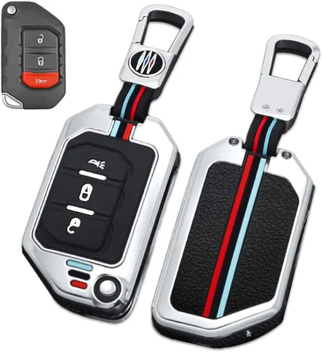Miniatura 11 de Funda de aleación de zinc compatible con Wrangler JL JLU Gladiator JT Rubicon Remote Flip Key