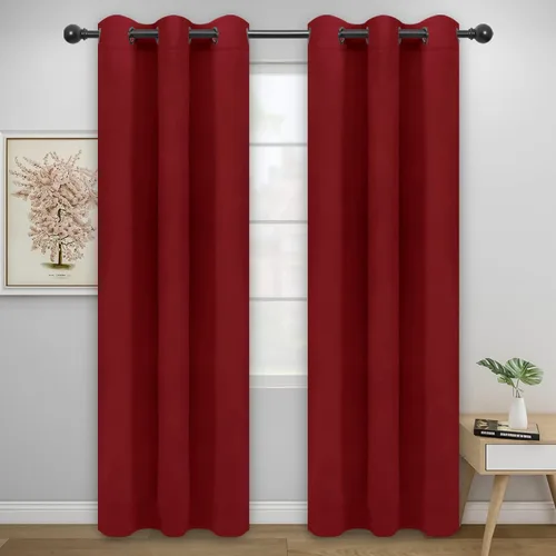 Miniatura 183 de Easy-Going - Cortinas opacas para dormitorio, aislamiento térmico sólido con ojales, cortinas de ventana para reducción de ruido, cortinas