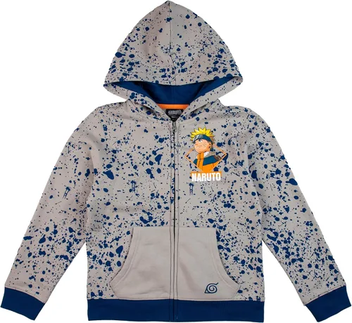 Miniatura 7 de Naruto Classic - Sudadera con capucha y cremallera gris para niños pequeños