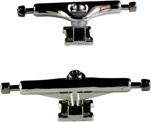 NOAHWOOD Fingerboards Parts Professional Prince III - Camiones abatibles (1.34 pulgadas) + tuercas de autobloqueo actualizadas (blanco plateado)