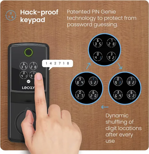 Miniatura 5 de Lockly Secure Pro (2025 Última Versión), Cerradura Inteligente con Wi-Fi Integrado, Nueva Generación de Cerradura de Puerta con Huella Dactilar