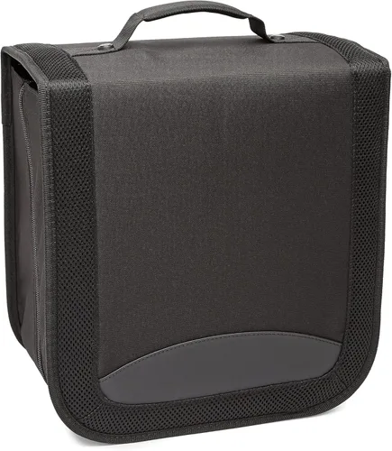 Miniatura 2 de Amazon Basics Carpeta de almacenamiento portátil de poliéster para CD/DVD, capacidad 400, color negro