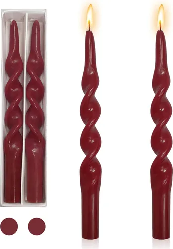 Miniatura 32 de Pink Candlesticks - Juego de 2 velas cónicas en espiral, sin perfume, de 10 pulgadas de largo, velas cónicas sin perfume para decoración del hogar