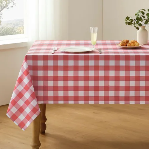 Miniatura 10 de Veblandy - Mantel cuadrado a cuadros impermeable de gingham, lavable, a cuadros de búfalo, funda de mesa sin arrugas para cocina, comedor y pícnic