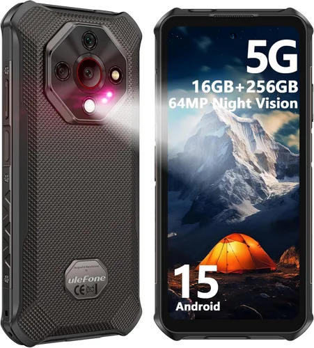 Miniatura 10 de Ulefone Armor X16 Pro 5G Smartphone Resistente, 16GB+256GB MTK Dimensity 6300 Android 15, cámara principal de 64MP+25MP, 10360mAh, pantalla Corning