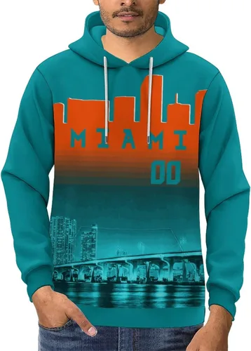Miniatura 104 de Custom Football Hoodies City Night Skyline Personalized Sweatshirt Name Number Fan Gift Pullover for Men Women Youth
