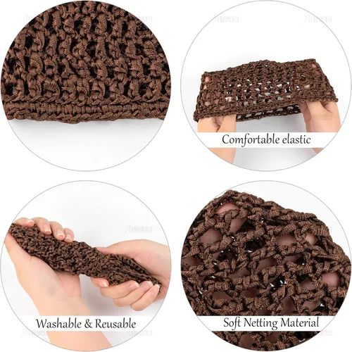 Miniatura 8 de AUEAR, Redes para el cabello para dormir, redecilla para dormir, gorro largo y recto, peluca rizada, protector de cabeza de malla para envolver