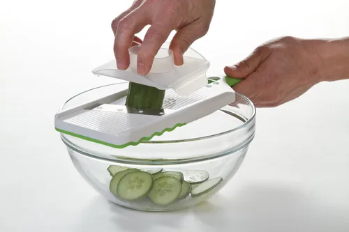 Miniatura 5 de PrepSolutions Cortadora de mandolina Adjust-A-Slice, verde, grosor ajustable, perfecta para verduras, frutas y más