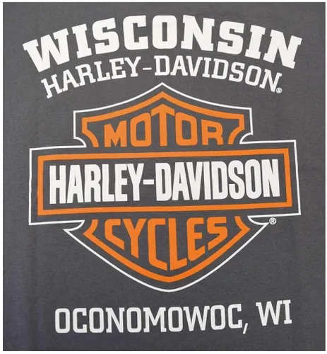 Miniatura 2 de Harley-Davidson Men 's alargado naranja Bar & Shield carbón playera 30291961