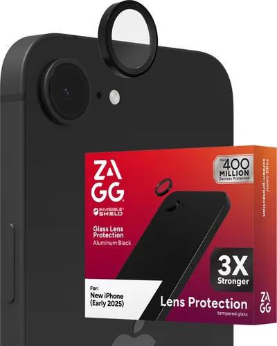 ZAGG Glass Elite - Protector de lente de cámara antirreflectante para iPhone 17e/ 16e - Tecnología antirreflejos, máxima resistencia a impactos y