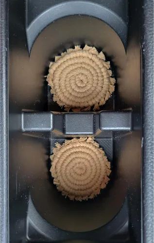 Posavasos de macramé para automóvil, colección Earth Tones, 2 posavasos de algodón boho de 3 pulgadas para portavasos (arcilla)