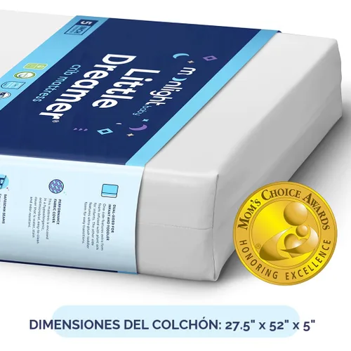 Miniatura 3 de Colchón de espuma para cuna Moonlight Slumber Little Dreamer, doble firmeza, Estándar, Blanco