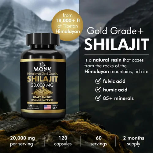 Miniatura 2 de Shilajit orgánico con ácido fúlvico, ácido húmico, más de 85 minerales - Grado Oro Plus - Igual que la resina - Energía, resistencia, apoyo cerebral