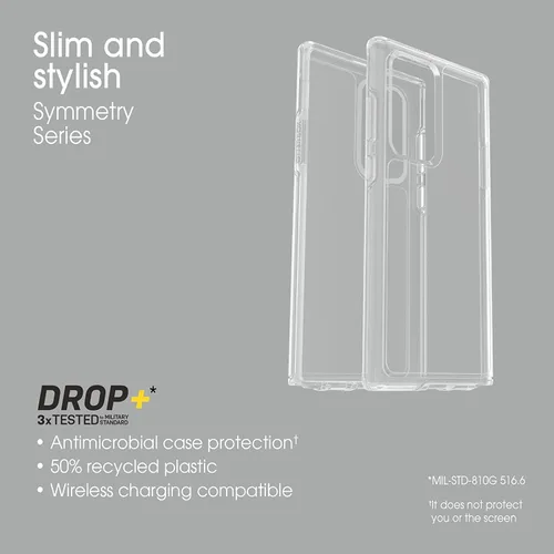 Miniatura 5 de OtterBox Symmetry Clear Series - Funda para Samsung Galaxy S22 Ultra (solamente), embalaje no minorista, transparente