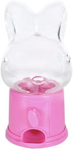 Miniatura 2 de Dispensador de dulces de plástico con conejo de Pascua con base rosa
