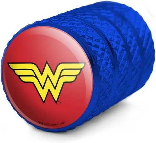Miniatura 2 de GRAPHICS & MORE - Tapones para válvula de neumático de aluminio con el logo clásico de Wonder Woman Azul