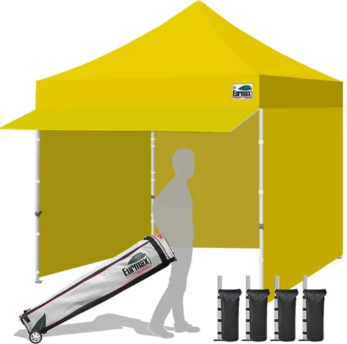 Miniatura 8 de Toldo Eurmax comercial de 3 m x 3 m, carpa para armar, toldos para fiestas en exteriores con 4 paredes laterales desmontables, con cierres, y bolsa