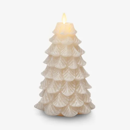 Miniatura 14 de Luminara Vela LED sin llama con rica purpurina dorada North Tree Pilar de Llama en Movimiento (3.3" x 4.3")