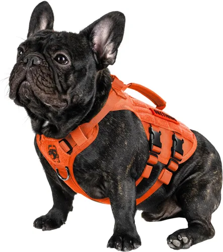 Miniatura 10 de OneTigris Arnés para perro sin tirón para perro pequeño, diseño de malla transpirable, chalecos militares Molle con asas para perros de servicio