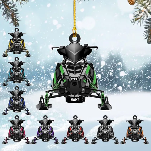 Miniatura 11 de Zapatos de motos de nieve personalizados personalizados adorno de Navidad de acrílico para amantes de motos de nieve (SM 1)