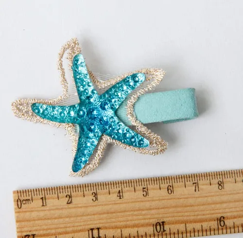 Miniatura 3 de Pinza para el pelo de cola de sirena, horquilla de cola de pez, conchas de mar, pinzas de sirena BBG31 (estrella de mar)